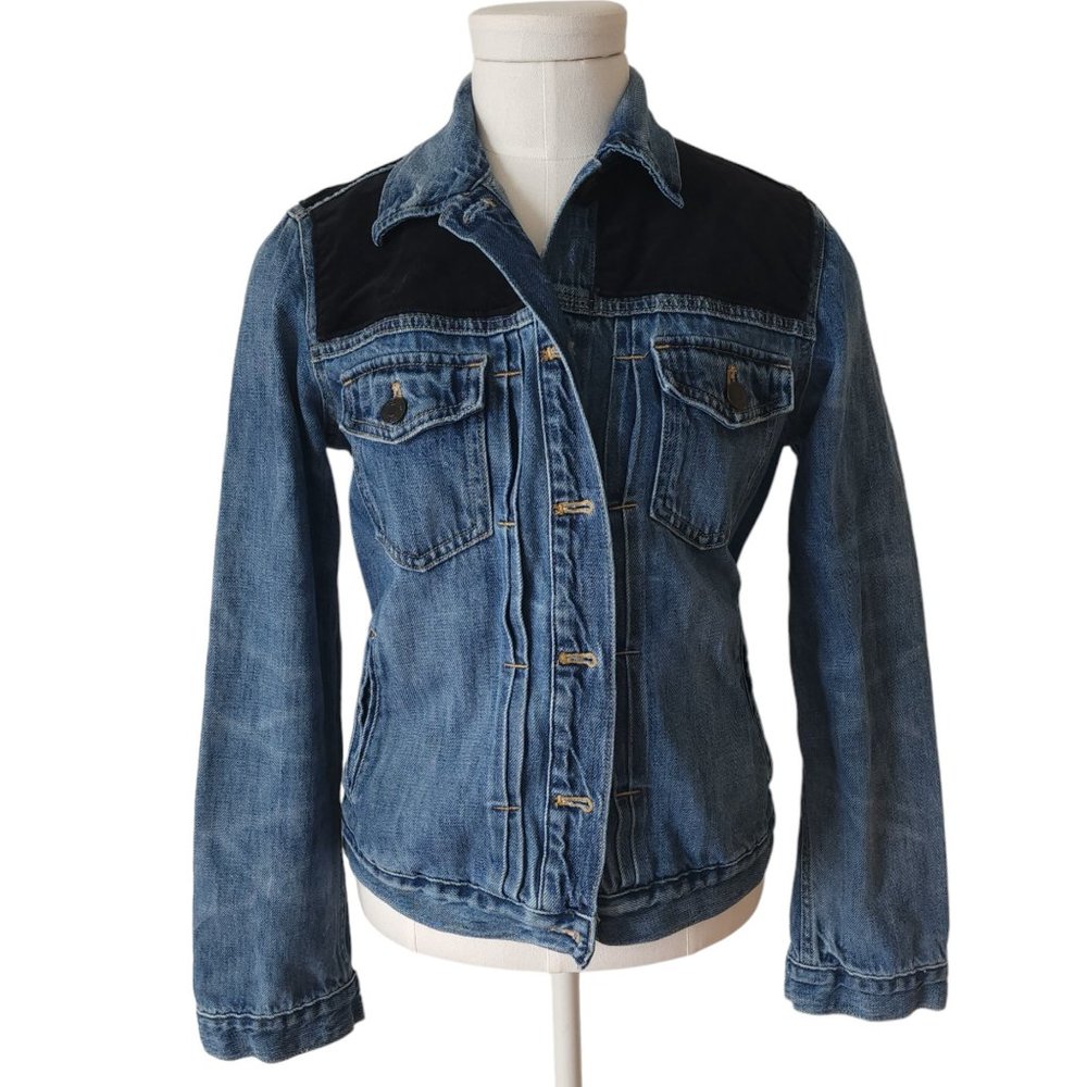 GAP Icon Denim jacket with black velvet patches - Picture 1 of 9